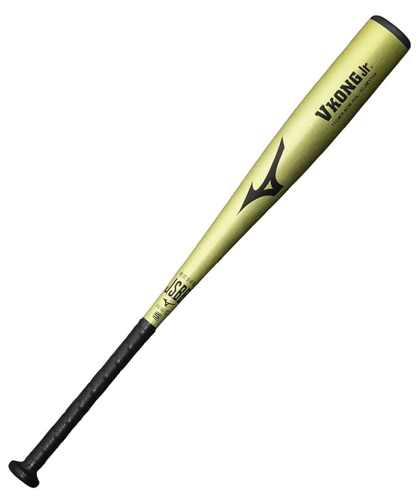 【値下げ不可】少年野球　VコングJr　ライムゴールド77cm　ミドルバランス Amazon | MIZUNO 少年軟式用金属製 VコングJR ライムゴールド